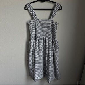 Madewell Navy and White Striped Dress